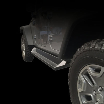 2007 2018 Jeep Wrangler 4 Door Plated Sliders DV8 Offroad
