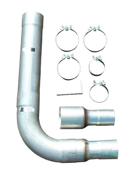 Diesel Single Stack Kit 5 in Single Exit Natural Finish Hardware Incl 409 Stainless Steel Pypes Performance Exhaust