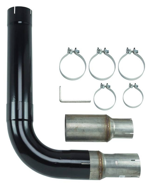 Diesel Single Stack Kit 5 in Single Exit Black Finish Hardware Incl 409 Stainless Steel Pypes Performance Exhaust