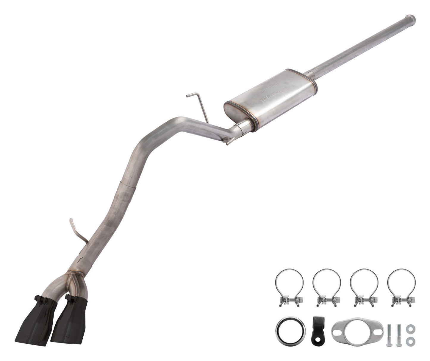 2005-15 Tacoma Cat-Back With Street Pro Muffler & Black Tips STT20SB Pypes Performance Exhaust