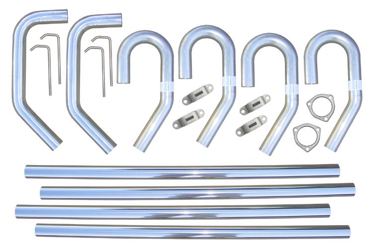 Builders System 3 Inch Hardware Incl Natural 304 Stainless Steel Pypes Performance Exhaust