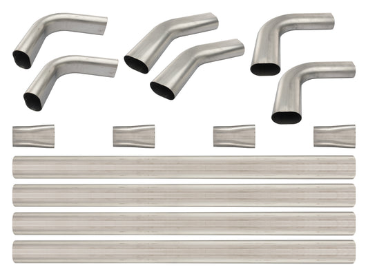 3 Inch Oval Builders Kit 304 Stainless Steel Low-Profile Ground Clearance Pypes Performance Exhaust