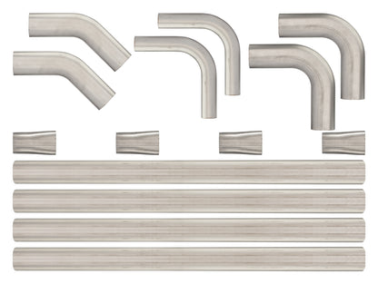 3 Inch Oval Builders Kit 304 Stainless Steel Low-Profile Ground Clearance Pypes Performance Exhaust-1