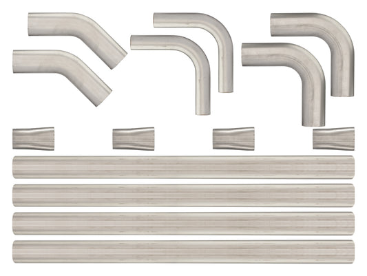 3 Inch Oval Builders Kit 304 Stainless Steel Low-Profile Ground Clearance Pypes Performance Exhaust-1