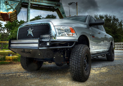 RSP PreRunner Replacement Front Bumper Direct Fit (2-30 Inch Rigid E-Series) with Skid Plate LED Light Mount 2005-2015 Toyota Tacoma Gloss Black NFab-2