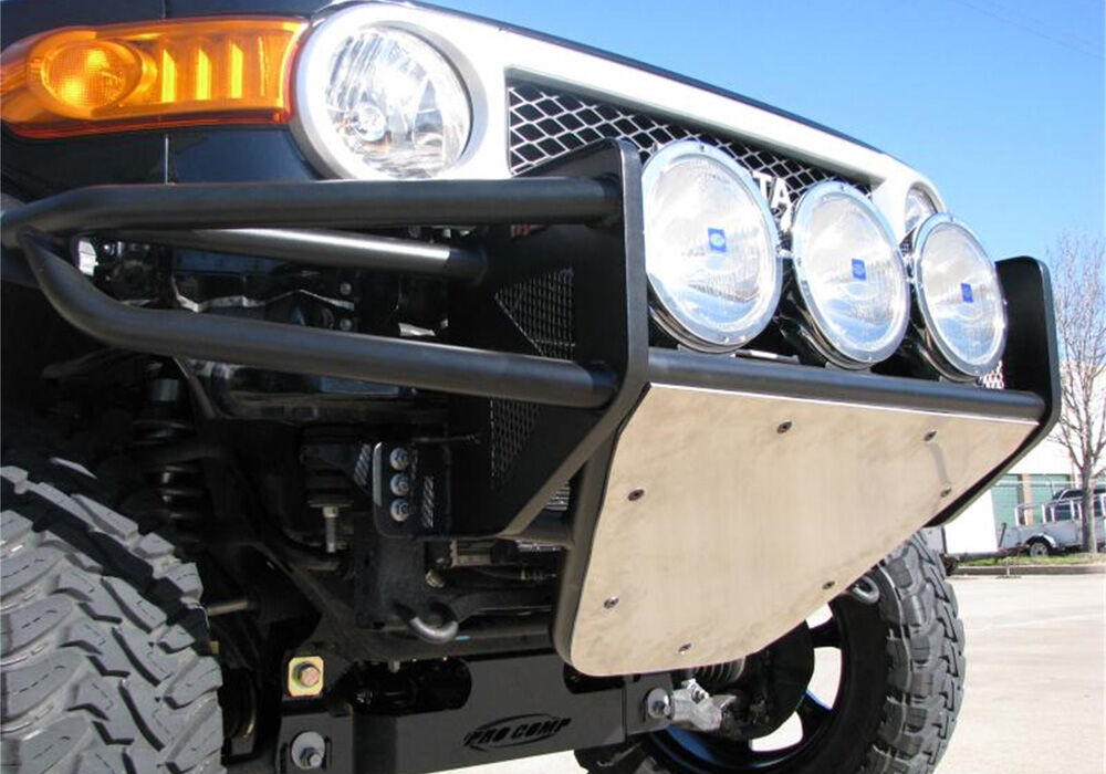 RSP PreRunner Front Bumper 30 Inch Multi-Mount (3-9 Inch Lights) with Skid Plate 2006-2018 Toyota FJ Cruiser Textured Black NFab-2