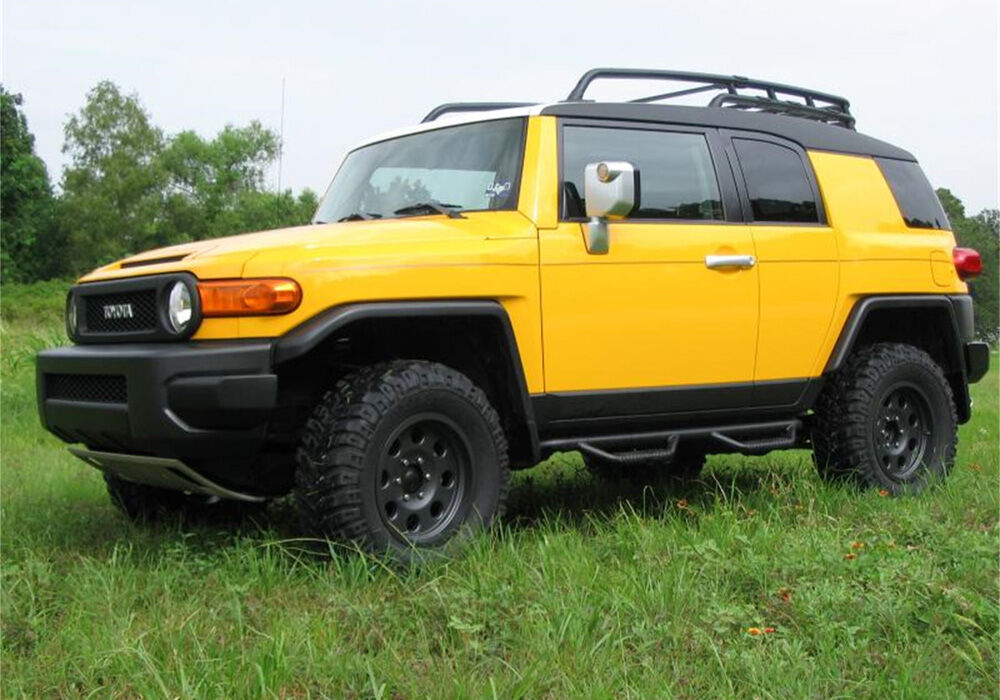 Nerf Step Bar Wheel-to-Wheel (2 Steps per Side) 2 Inch Main Tube Diameter 2006-2018 Toyota FJ Cruiser Textured Black NFab-2