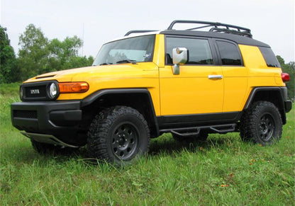 Nerf Step Bar Wheel-to-Wheel (2 Steps per Side) 2 Inch Main Tube Diameter 2006-2018 Toyota FJ Cruiser Textured Black NFab-2