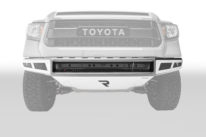 M-RDS Front Bumper Pre-Runner Radius Style 1 Piece with Integrated Brushed Aluminum Skid Plate 2014-2021 Toyota Tundra Gloss Black NFab
