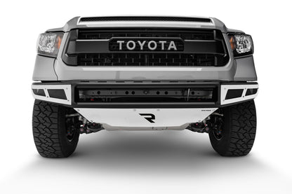 M-RDS Front Bumper Pre-Runner Radius Style 1 Piece with Integrated Brushed Aluminum Skid Plate 2014-2021 Toyota Tundra Gloss Black NFab-1