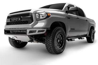 M-RDS Front Bumper Pre-Runner Radius Style 1 Piece with Integrated Brushed Aluminum Skid Plate 2014-2021 Toyota Tundra Gloss Black NFab-2