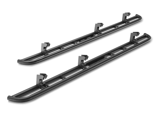 RKR Rock Rails Cab Length (2 Steps per Side) 2016-2023 Toyota Tacoma Double Cab Textured Black NFab-1