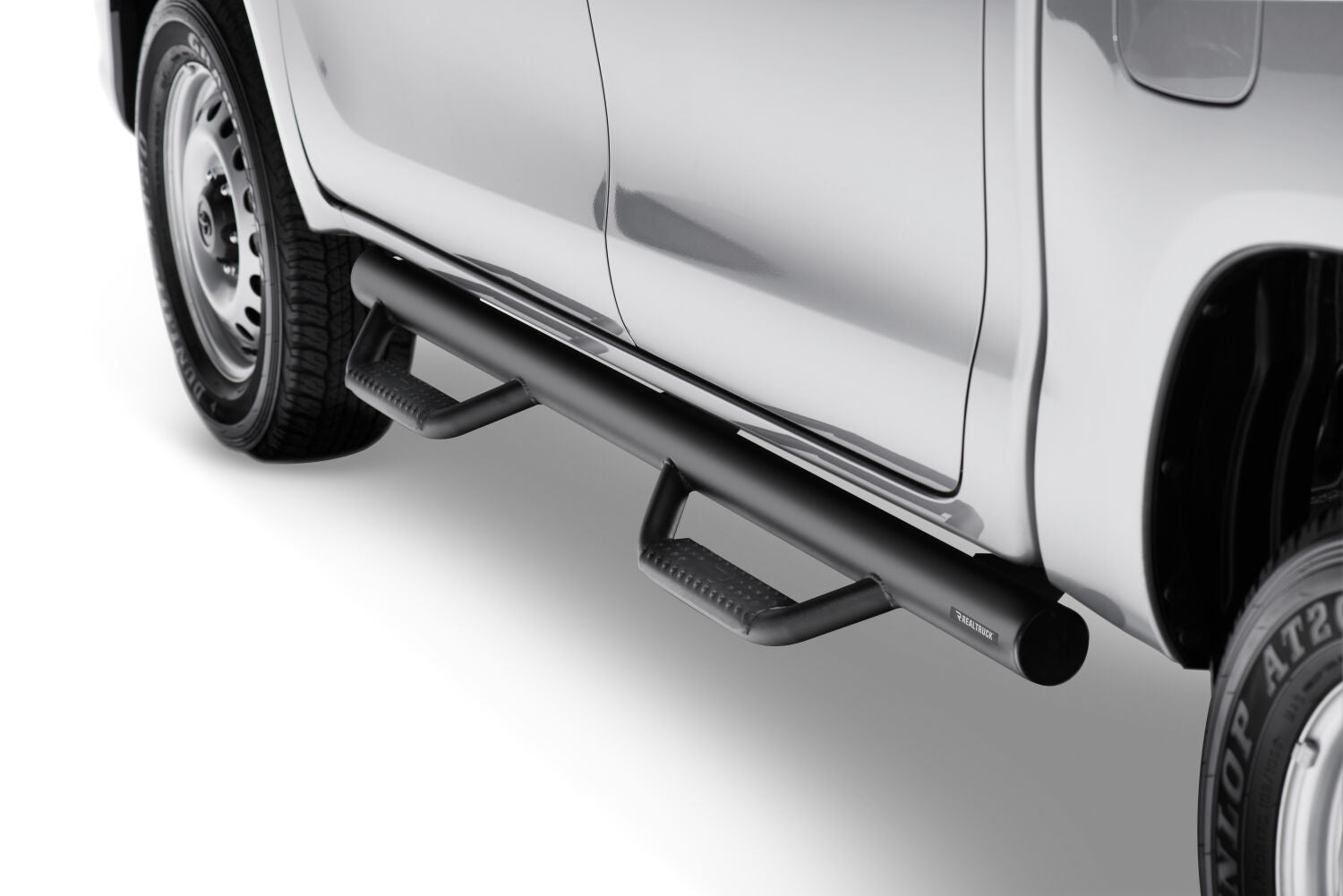 Nerf Step Bar Wheel-to-Wheel without Bed Access (2 Steps per Side) 3 Inch Main Tube Diameter 2005-2023 Toyota Tacoma 5 Foot Bed Double Cab NFab-2