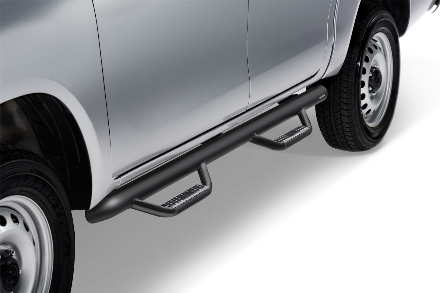 Nerf Step Bar Wheel-to-Wheel without Bed Access (2 Steps per Side) 3 Inch Main Tube Diameter 2005-2023 Toyota Tacoma 5 Foot Bed Double Cab NFab-3
