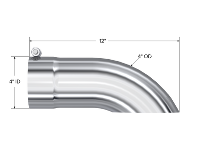 Exhaust Tail Pipe Tip 4 Inch O.D. Turn Down 4 Inch Inlet 12 Inch Length T304 Stainless Steel MBRP-1