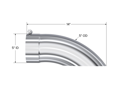 Exhaust Tail Pipe Tip 5 Inch O.D. Turn Down 5 Inch Inlet 14 Inch Length T304 Stainless Steel MBRP-1