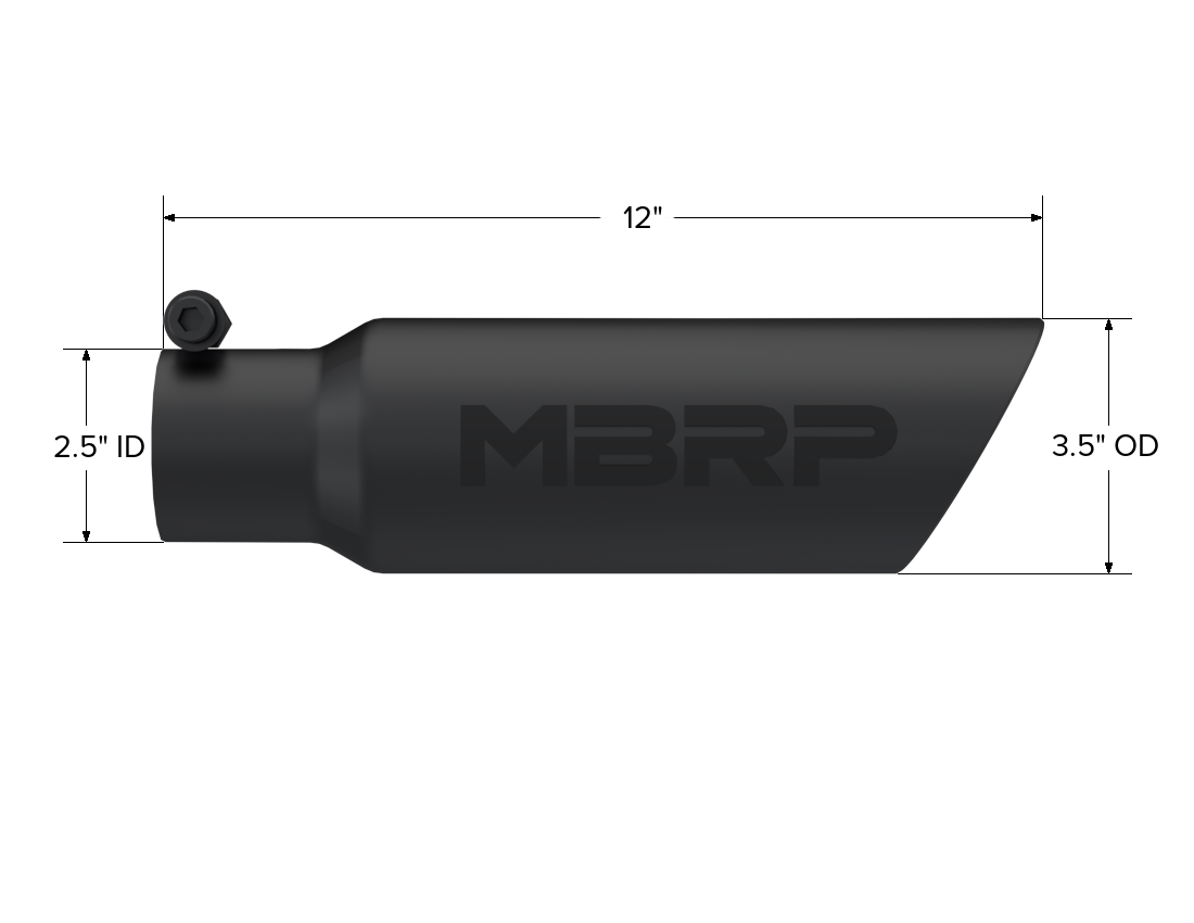 Exhaust Tip 3 1/2 Inch O.D. Dual Wall Angled End 3 Inch Inlet 10 Inch Length MBRP-3