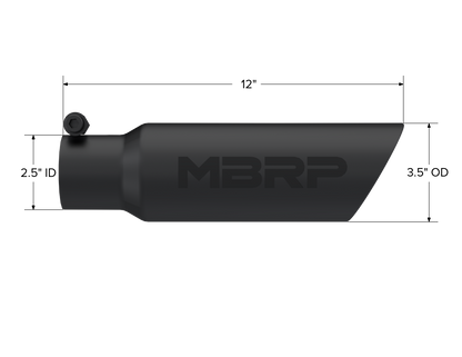 Exhaust Tip 3 1/2 Inch O.D. Dual Wall Angled End 3 Inch Inlet 10 Inch Length MBRP-3