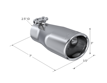Exhaust Tip 3 3/4 Inch O.D. Oval 2.5 Inch Inlet 7 1/16 Inch Length MBRP-3