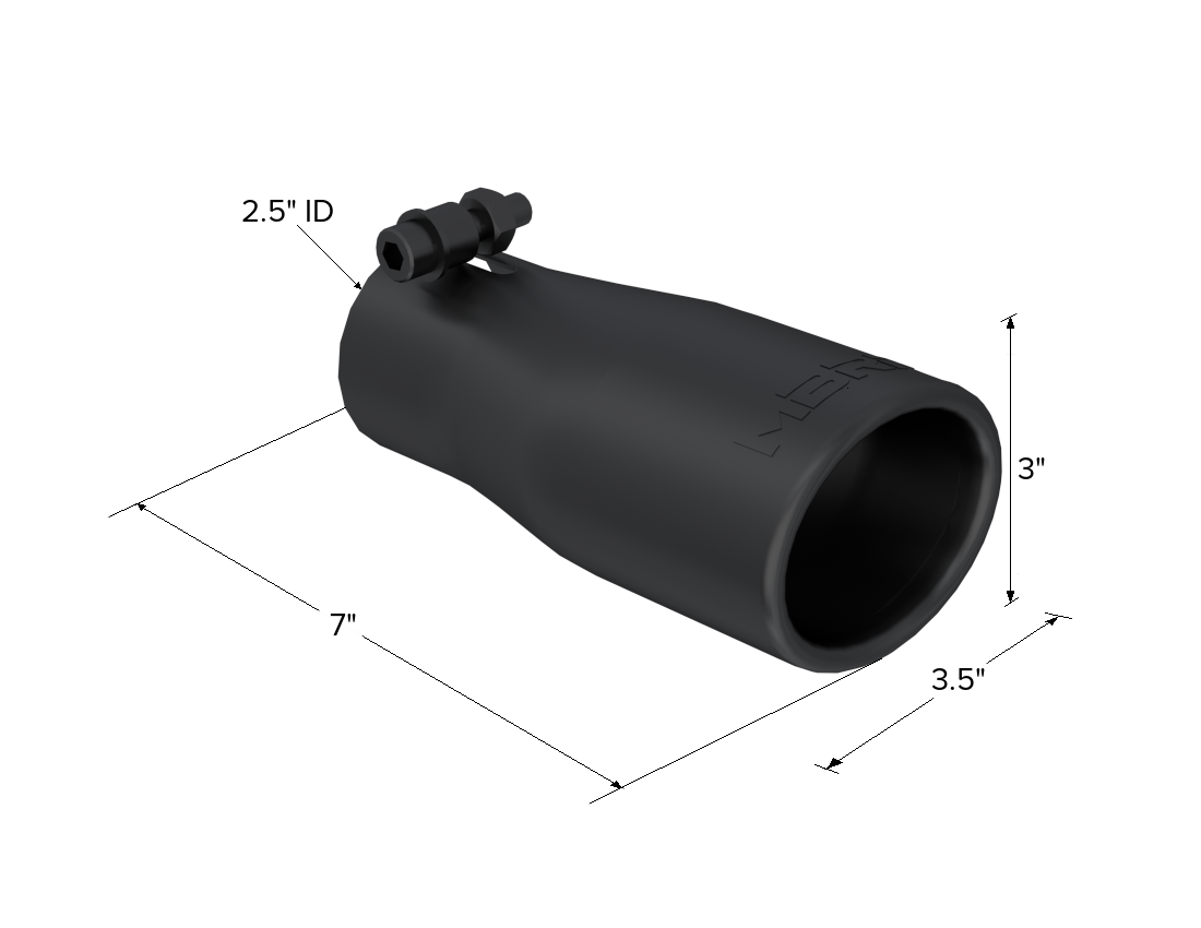 Exhaust Tip 3 3/4 Inch O.D. Oval 2.5 Inch Inlet 7 1/16 Inch Length MBRP-1
