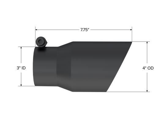 Exhaust Tip 4 Inch O.D. Dual Wall Angled Rolled End 3 Inch Systems MBRP-1