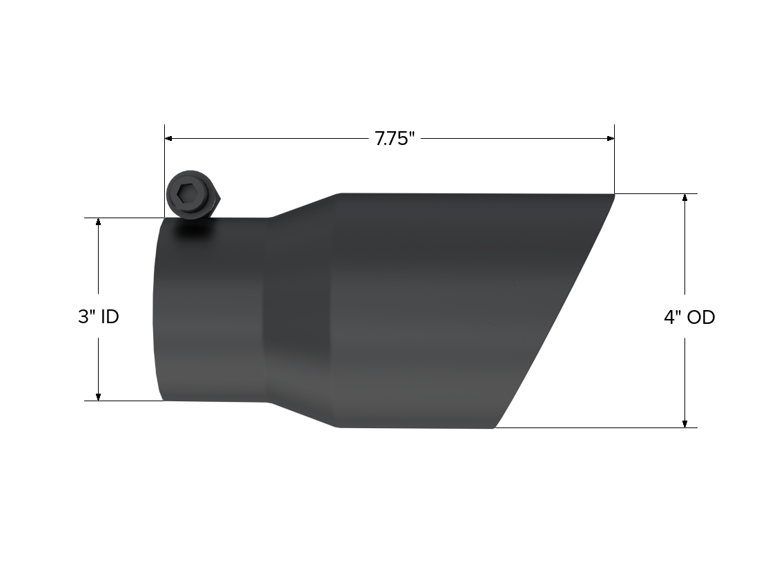 Exhaust Tip 4 Inch O.D. Dual Wall Angled Rolled End 3 Inch Systems MBRP-1