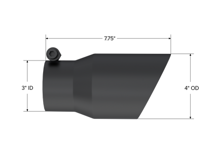 Exhaust Tip 4 Inch O.D. Dual Wall Angled Rolled End 3 Inch Systems MBRP-1