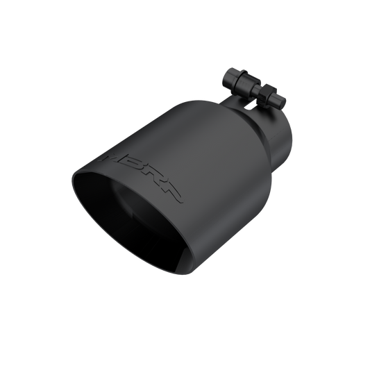 Exhaust Tip 4 Inch O.D. Dual Wall Angled Black Fits Aluminized Steel 2 1/2 Inch Systems MBRP