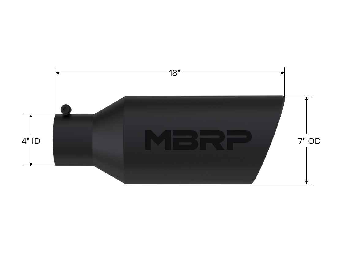 Exhaust Tip 7 Inch O.D. Rolled End 18 Inch Length MBRP-1