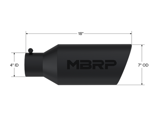 Exhaust Tip 7 Inch O.D. Rolled End 18 Inch Length MBRP-1