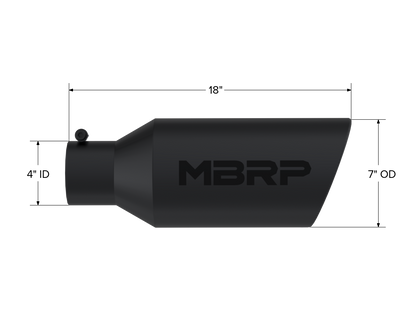 Exhaust Tip 7 Inch O.D. Rolled End 18 Inch Length MBRP-1