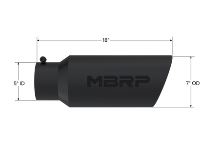 Exhaust Tip 7 Inch O.D. Rolled End 18 Inch Length MBRP-3