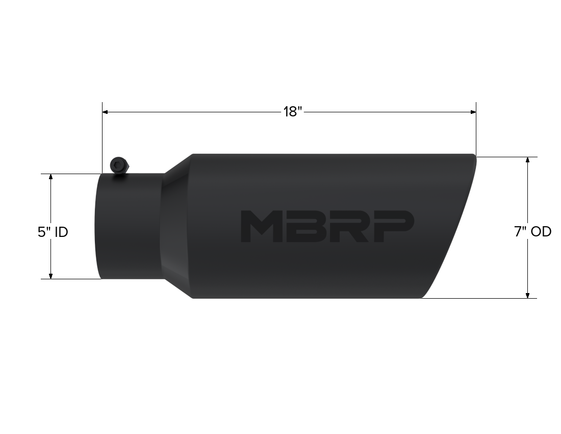 Exhaust Tip 7 Inch O.D. Rolled End 18 Inch Length MBRP-3