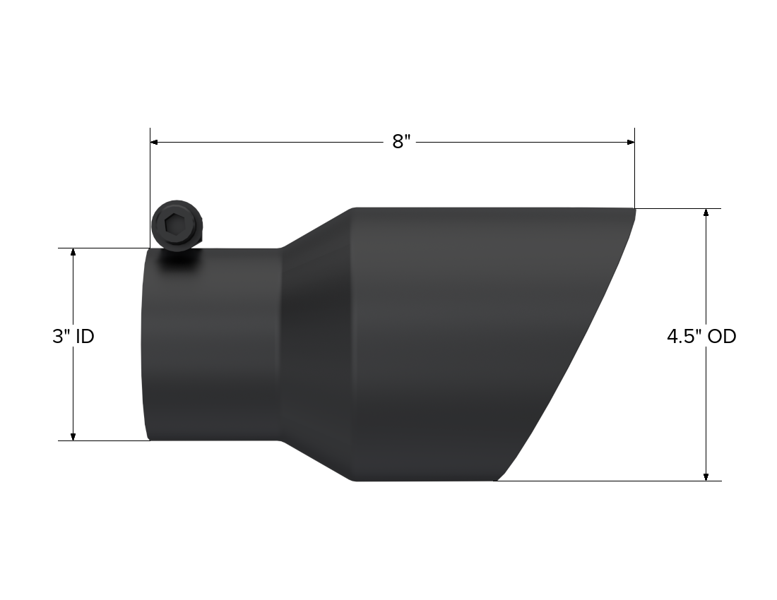 Exhaust Tip 4 1/2 Inch O.D. Dual Wall Angled Fits Aluminized Steel 3 Inch Systems MBRP-1