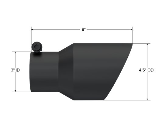 Exhaust Tip 4 1/2 Inch O.D. Dual Wall Angled Fits Aluminized Steel 3 Inch Systems MBRP-1