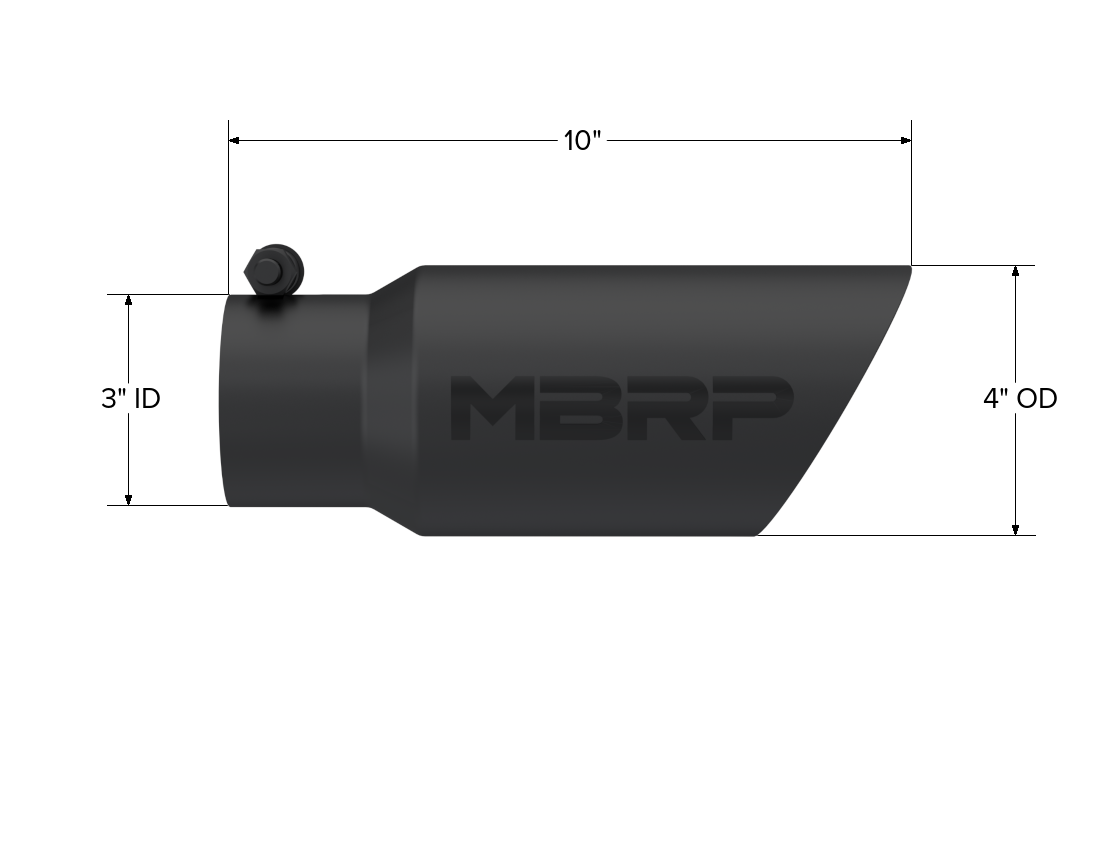 Exhaust Tip 4 Inch O.D. Dual Wall Angled 3 Inch Inlet 10 Inch Length MBRP-1