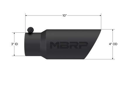 Exhaust Tip 4 Inch O.D. Dual Wall Angled 3 Inch Inlet 10 Inch Length MBRP-1