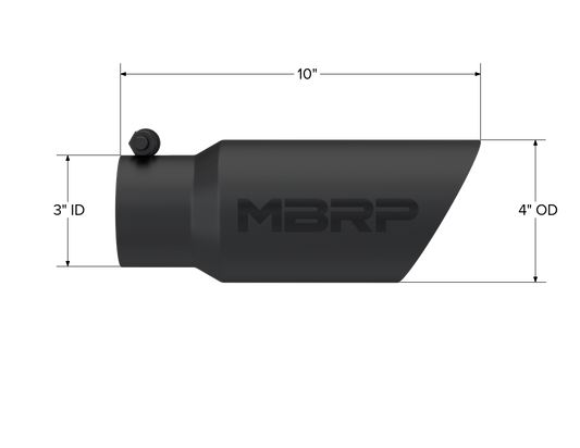 Exhaust Tip 4 Inch O.D. Dual Wall Angled 3 Inch Inlet 10 Inch Length MBRP-1