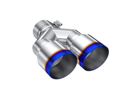 T304 Stainless Steel Burnt End Tip 2.5 Inch ID Dual 3.5 Inch OD Out 9.5 Inch Length Single Wall MBRP
