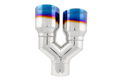 T304 Stainless Steel Burnt End Tip 2.5 Inch ID Dual 3.5 Inch OD Out 9.5 Inch Length Single Wall MBRP-1