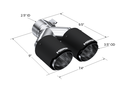 Carbon Fiber Tip Pro Series 2.5 Inch ID Dual 3.5 Inch OD Out 9.45 Length Dual Wall MBRP-2