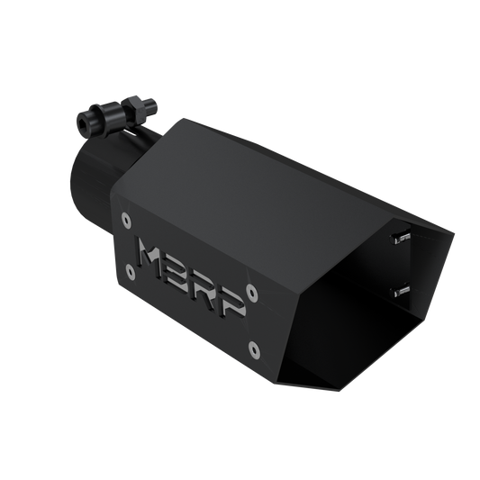 Universal 4 Inch Hexagon Shaped 2.5 Inch Inlet 10 Inch Assembled Black Hardware Exhaust Tip MBRP