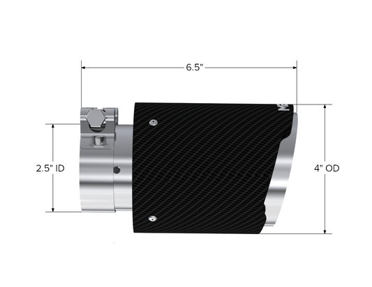 Carbon Fiber Tip 2.5 Inch ID 4 Inch OD Dual Wall Angle Cut 6.5 Inch Length MBRP-1