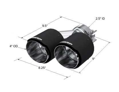 Carbon Fiber Tip 2.5 Inch ID Dual 4 Inch OD Out 9.50 Inch Length Dual Wall MBRP-2