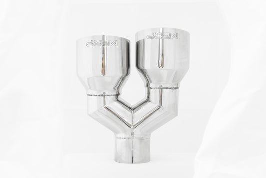 T304 Stainless Steel Tip 2.5 Inch ID Dual 4 Inch OD Out 9.55 Inch Length Single Wall MBRP-1