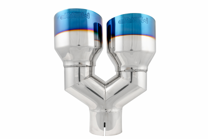 T304 Stainless Steel Burnt End Tip Pro Series 2.5 Inch ID Dual 4 Inch OD Out 9.55 Inch Length Single Wall MBRP-2