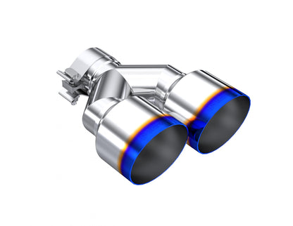 T304 Stainless Steel Burnt End Tip Pro Series 2.5 Inch ID Dual 4 Inch OD Out 9.55 Inch Length Single Wall MBRP