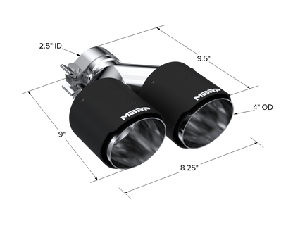 Carbon Fiber Tip 2.5 Inch ID Dual 4 Inch OD Out 9.5 Inch Length Dual Wall MBRP-2