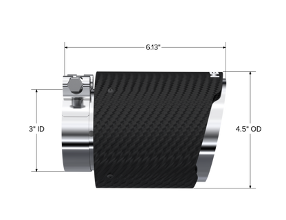 Carbon Fiber Tip 3.0 Inch ID 4.5 Inch OD Out 6.13 Inch Length Dual Wall MBRP-1