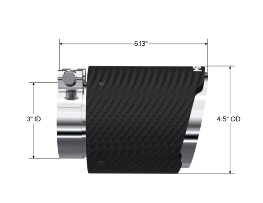 Carbon Fiber Tip 3.0 Inch ID 4.5 Inch OD Out 6.13 Inch Length Dual Wall MBRP-1